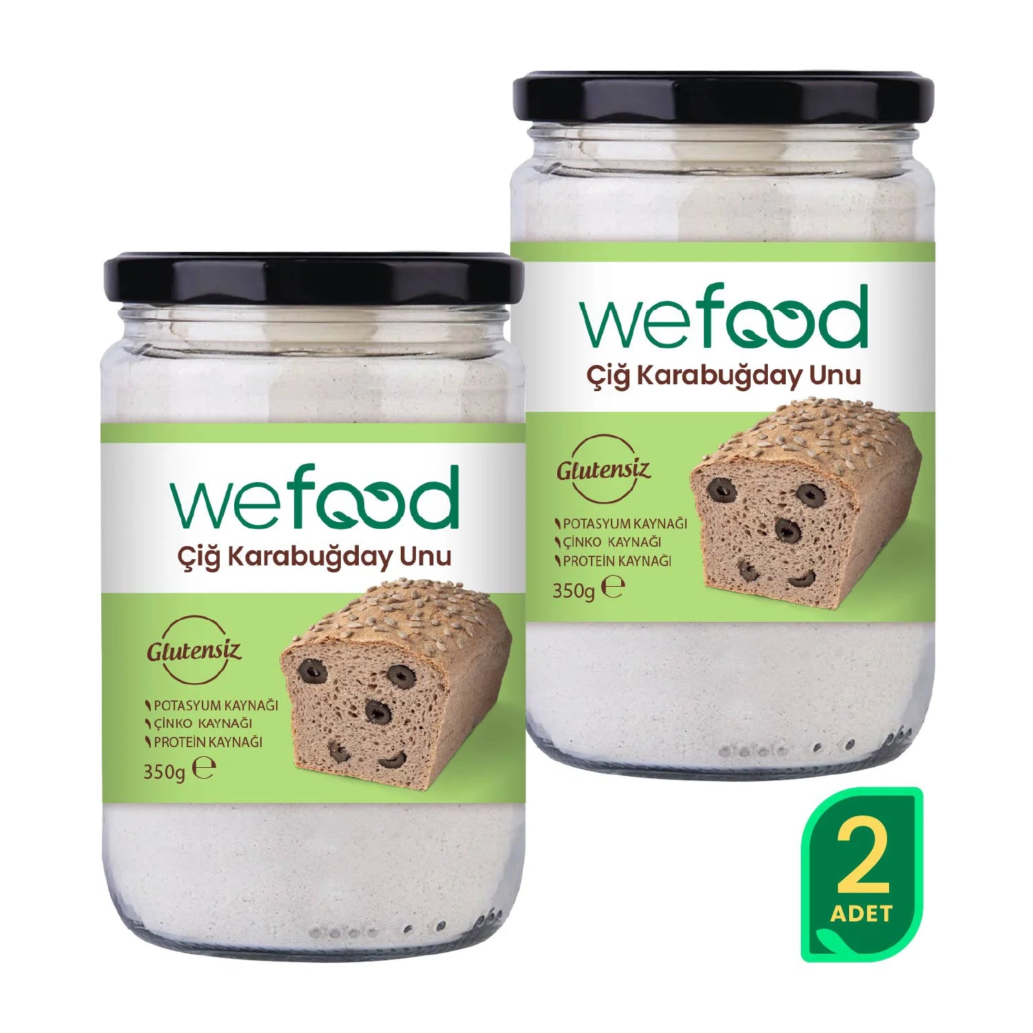 Wefood Glutensiz Çiğ Karabuğday Unu 350 gr 2'li
